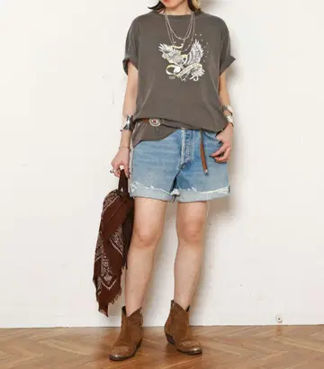 미사용 새상품 [ GOOD ROCK SPEED 이글 데미지 T셔츠 ]