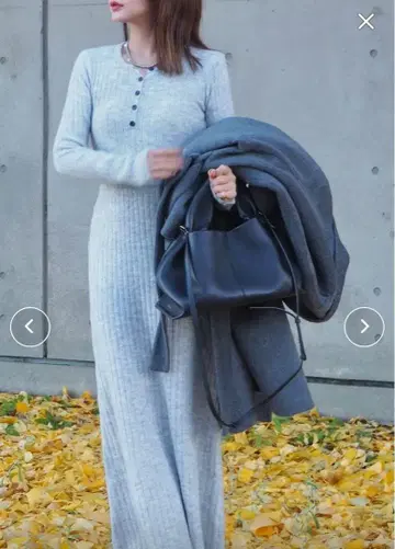 [택 포함 새상품] LAULEN 헨리넥 롱 리브 원피스