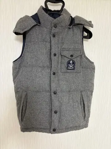 FIDELITY 후드 부착 다운 베스트 그레이 SHIPS 별주