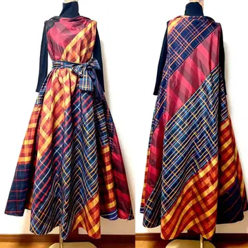 오시마 명주 패치워크 드레스 기모노 리메이크