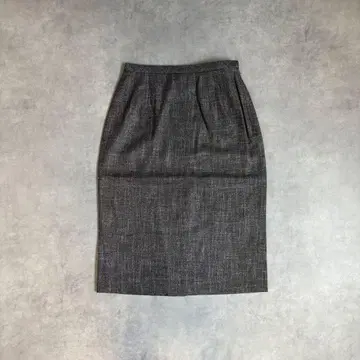 레리안 Leilian 트위드 스커트 브라운 슬릿 비즈니스 울