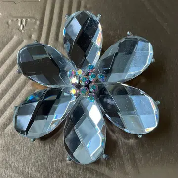 빅 사이즈 브로치 반짝이는 유리 꽃 빅 큰 한국 액세서리 인테리어