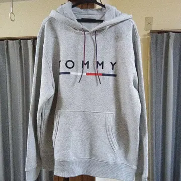 TOMMY HILFIGER 그레이 후드 부착 후드티 XL