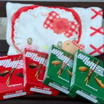 한국 빼빼로 산리오 키티 담요 세트 세븐일레븐 한정판