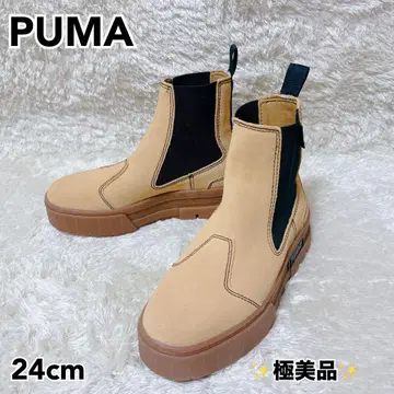 [컨디션 최상] PUMA 푸마 사이드 고어 부츠 24cm 베이지 통굽