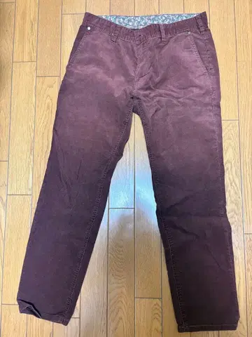 코듀로이 스트레치 테이퍼드 팬츠 와인 레드