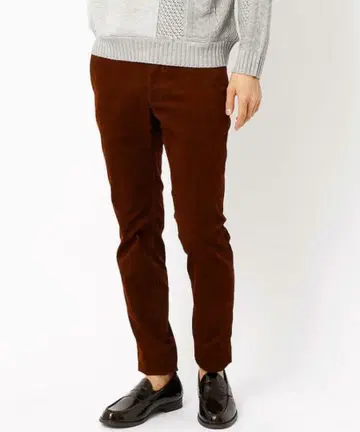 코듀로이 스트레치 테이퍼드 팬츠 와인 레드