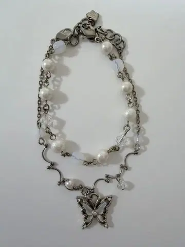 ANNA SUI 나비 모티브 팔찌 2세트 펄 비즈 안나수이