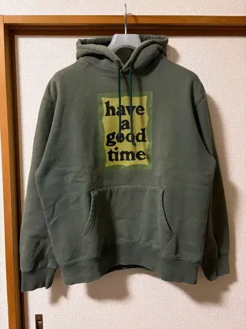 have a good time 후드티 그린 XL 사이즈