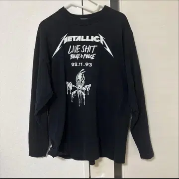 METALLICA 블랙 긴팔 빈티지 T셔츠 XL