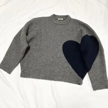 [ 새상품급 ] NKNIT 니트 하트 패턴 GRAY 사이즈 0