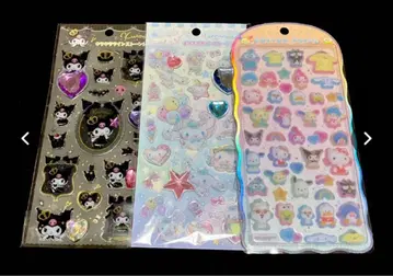 산리오 글리터 큐빅 씰 쿠로미 시나모롤 키티