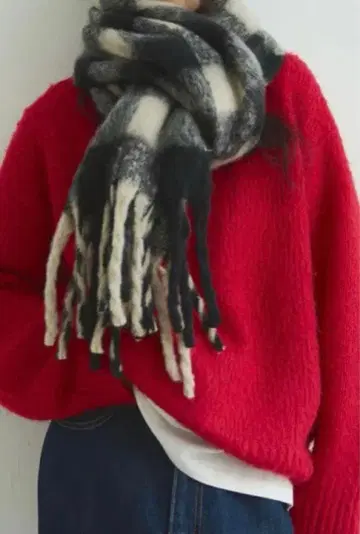 미사용 새상품 fashiru 체크 머플러