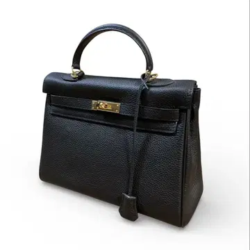 고급 핸드백 골드 금장 장식 블랙 가죽 느낌 포멀 노브랜드