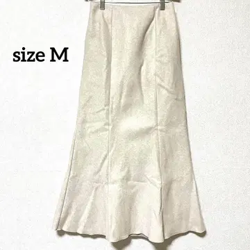 머메이드 스커트 [ M ] 페이크 스웨이드 롱 스커트 슬릿 있음