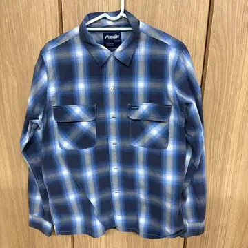 Wrangler 긴팔 셔츠 블루 계열 체크