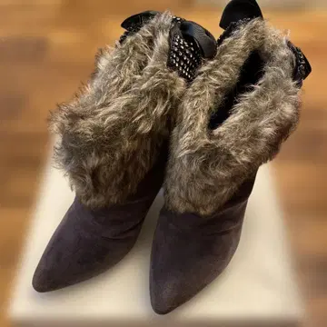 COURIPIE 스웨이드 퍼 부츠 M