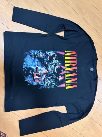 NIRVANA 그래픽 롱 T셔츠 XL 블랙