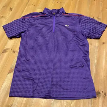 PUMA 보라색 하프 지퍼 셔츠 XO