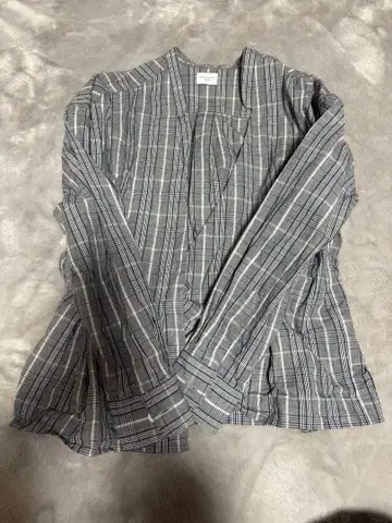 어반 리서치 체크 자켓 그레이