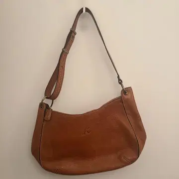 [새상품급] Kitamura 원 숄더백 천연 가죽 로고 엠보 카멜