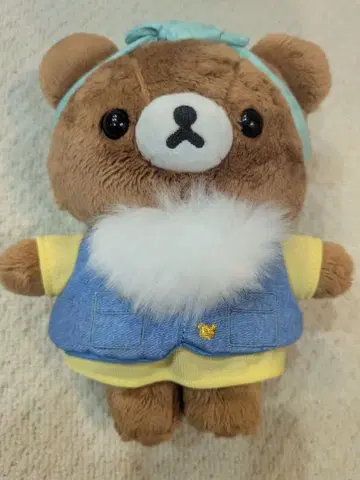 리락쿠마 봉제 인형 차이로이코구마 나뭇잎 사이 캠핑