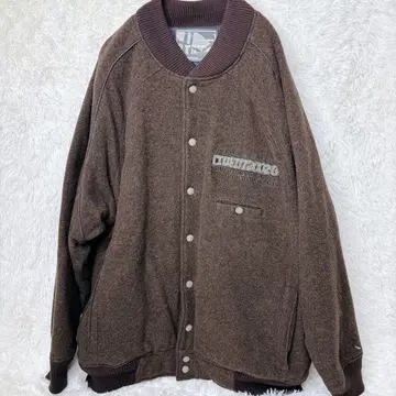 FLIP THE SCRIPT 바시티 자켓 울 50% 브라운