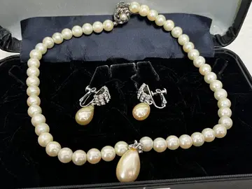 펄 목걸이 귀찌 세트