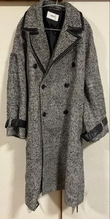seyto 헤링본 트위드 오버 롱 코트