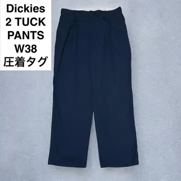 디키즈 투 턱 팬츠 w38 구제 의류 네이비 네이비 투 턱 압착 택