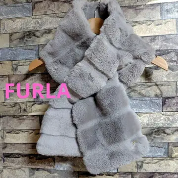 FURLA 훌라 그레이 퍼 머플러 넥워머