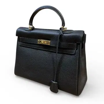 고급 핸드백 골드 금장 장식 블랙 가죽 느낌 포멀 노브랜드