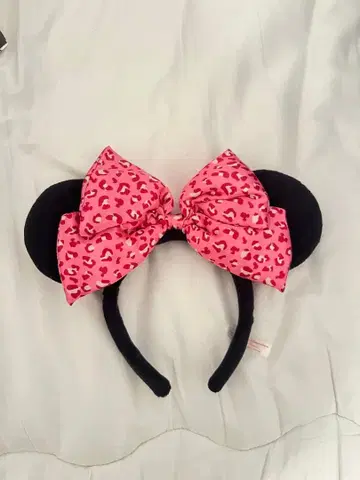 레오파드 무늬 리본 머리띠