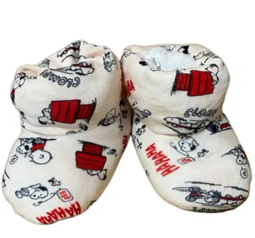 스누피 룸슈즈 슬리퍼 보들보들 화이트 PEANUT M 사이즈