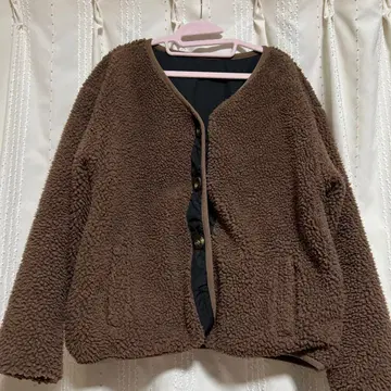 레트로걸 리버서블 보아 자켓 브라운