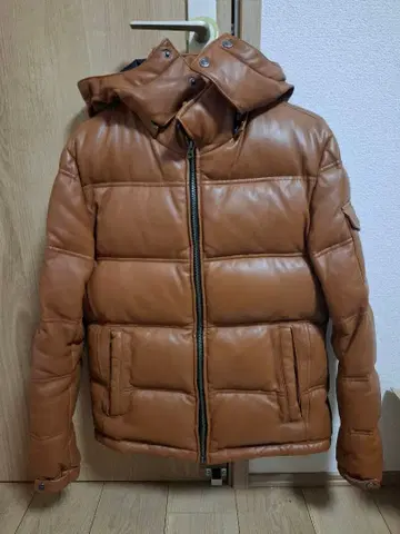 잭 로즈 브라운 다운 자켓 천연 가죽 양가죽 가죽