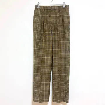 크로이돈 슬랙스 F 브라운 체크 무늬 남성용 골프