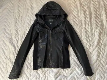 'BUFFALO BOBS' Big Hoodie Leather Jacket