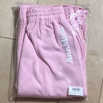 AnnMiru 로고 개더 스웨트 팬츠 pink 0