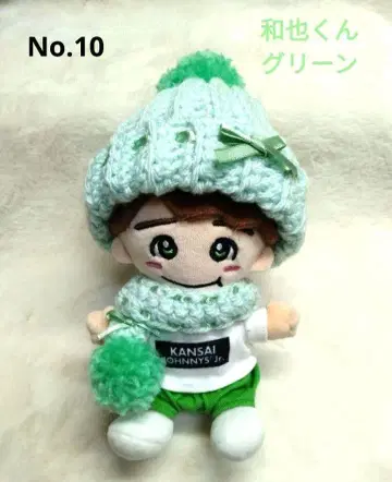 나니와단시 치비누이 니트 모자 & 머플러 그린