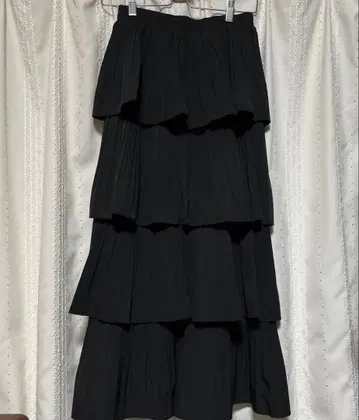 프릴 스커트 블랙
