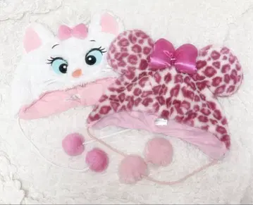 디즈니 팬캡 마리 미니 레오파드 무늬 핑크