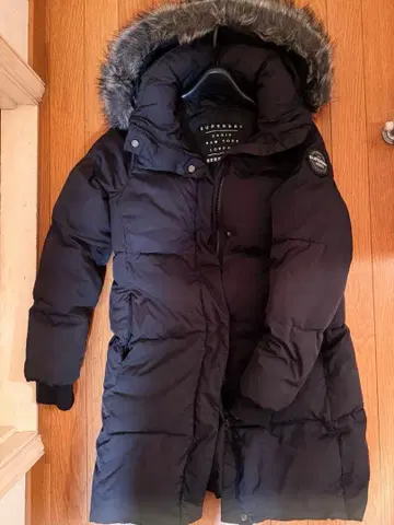 SUPERDRY 블랙 롱 다운 자켓