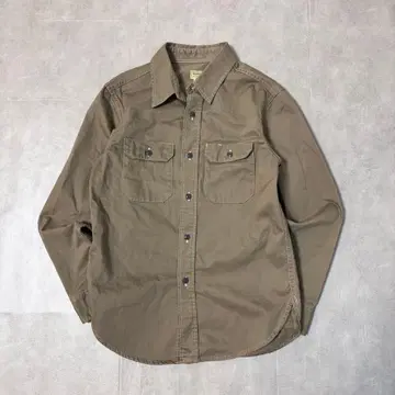 RAILWAY 워크 셔츠 스티치 포켓 올리브 밀리터리 아메카지