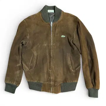 LACOSTE 스웨이드 레더 봄버 자켓