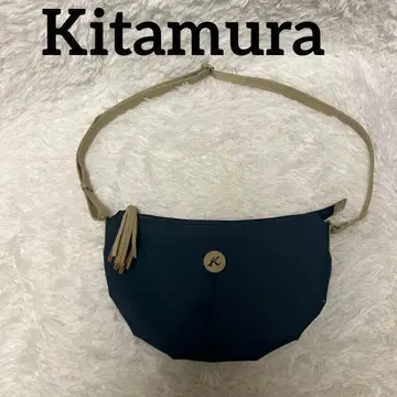Kitamura 네이비 인조 가죽 숄더백 [ 새상품급 ]