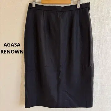 AGASA RENOWN 울 캐시미어 타이트 스커트 오피스 네이비