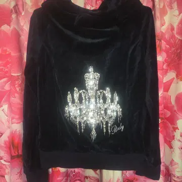 브래디 샹들리에 장식 후드 부착 자켓 (색상은 네이비 컬러입니다)