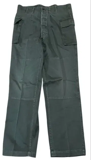 80s 빈티지 밀리터리 방위청 카키 올리브 카고 팬츠