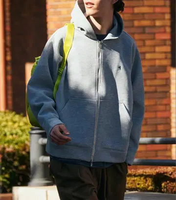 Gymphlex 종이상자 니트 지퍼 후드 자켓